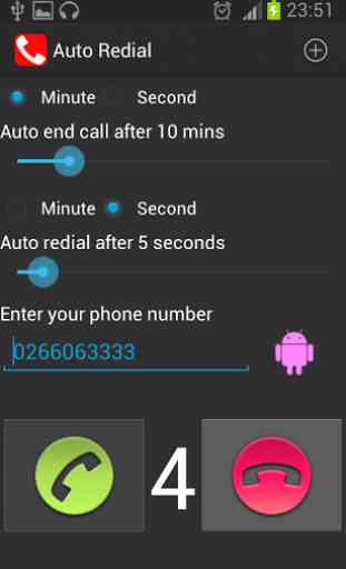 Auto Redial | call timer 3