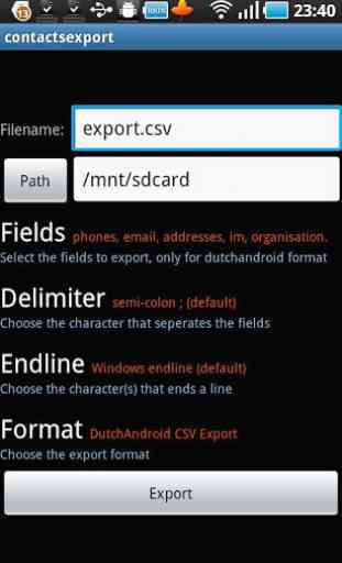 Contacts / SMS /LOG CSV Export 4