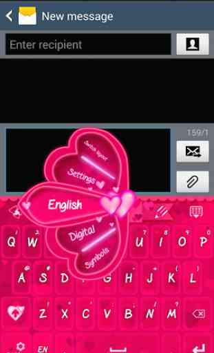 GO Keyboard Pink Hearts Theme 2