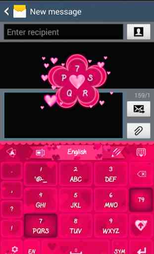 GO Keyboard Pink Hearts Theme 3