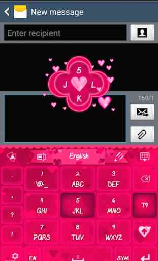 GO Keyboard Pink Hearts Theme 4