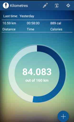 Kilometers: GPS Track Walk Run 1