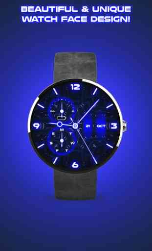 Neon Blue Watch Face 1