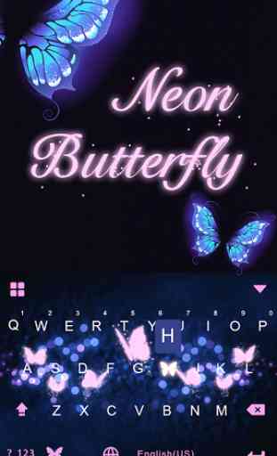 Neon Butterfly Keyboard Theme 1