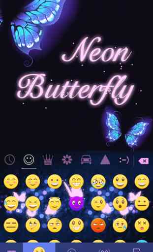 Neon Butterfly Keyboard Theme 2