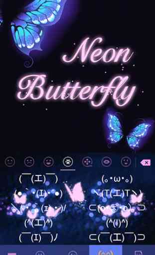 Neon Butterfly Keyboard Theme 3
