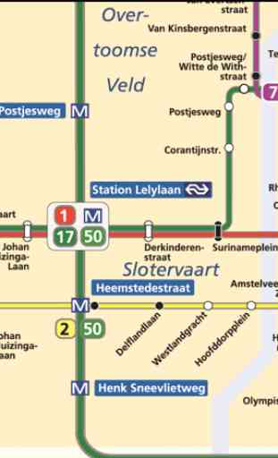 Amsterdam Metro & Tram Map 3
