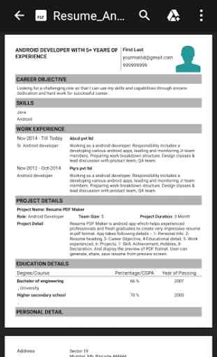 Resume PDF Maker / CV Builder 1