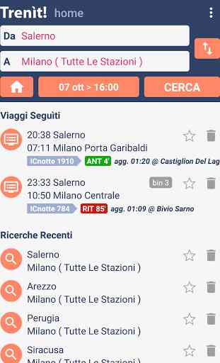 Trains schedules in Italy 2