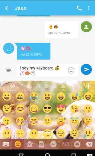 Cute Photo Emoji Keyboard Skin 2