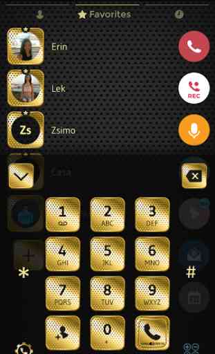 Gold Dots Phone Dialer Theme 2