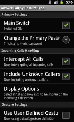 Answer Calls by Gestures (ACG) 1