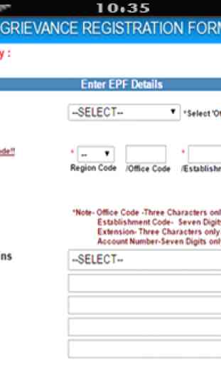 EPFO Grievance Register 2
