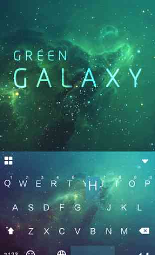 Green Galaxy Keyboard Theme 1