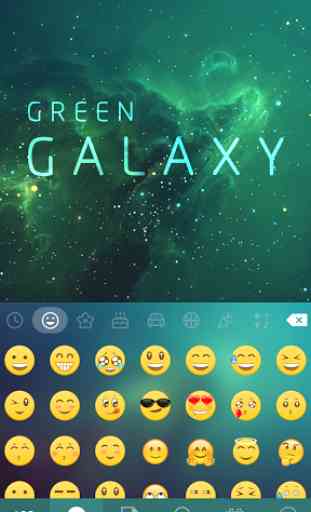 Green Galaxy Keyboard Theme 2
