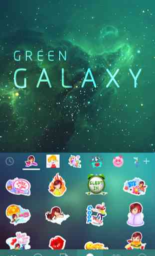 Green Galaxy Keyboard Theme 3