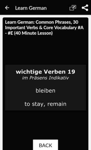 Learn German Speak Vocabulary 2