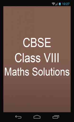 CBSE Class VIII Maths Solution 1