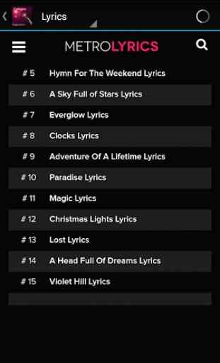 Coldplay Songs&Lyrics 2