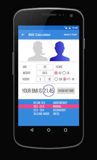 BMI, BFP,BMR Weight Calculator 2