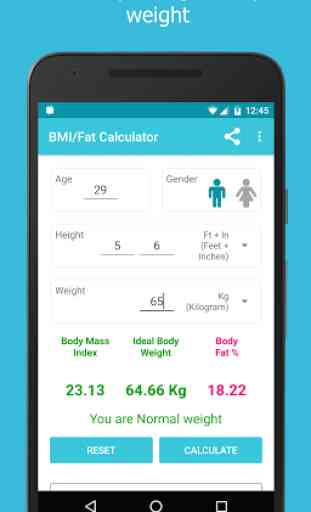 BMI / Fat / Weight Calculator 1