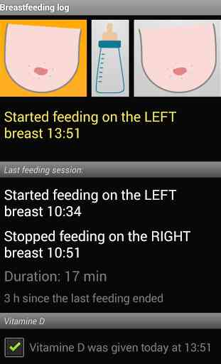 Breastfeeding log 1