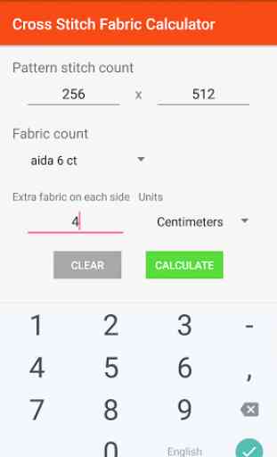 Cross Stitch Fabric Calculator 1