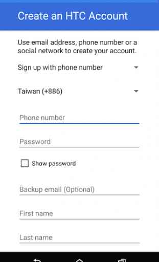 HTC Account—Services Sign-in 2