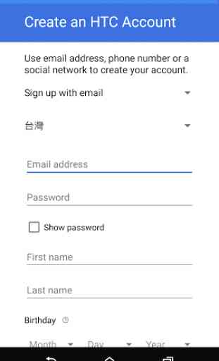 HTC Account—Services Sign-in 4