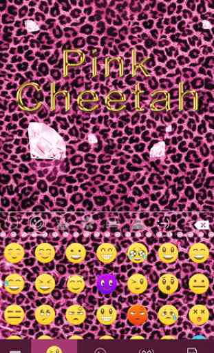 Pink Cheetah Emoji Keyboard 2