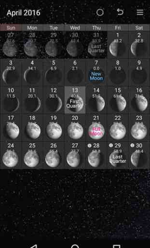 Simple Moon Phase Calendar 1