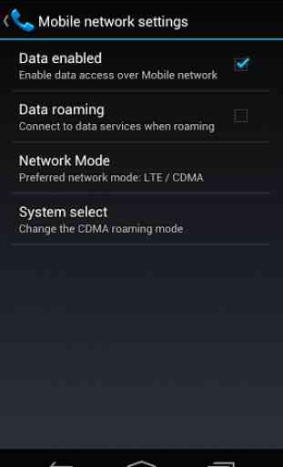 LTE Settings Quick Launch 2