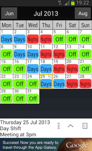 Shift Work Calendar 1