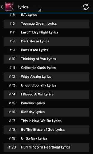 Katy Perry Songs&Lyrics 2