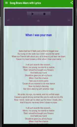 Song Bruno Mars with Lyrics 3