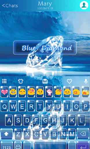 Blue Diamond Emoji Keyboard 1