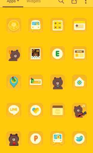 Brown LINE Launcher theme 3
