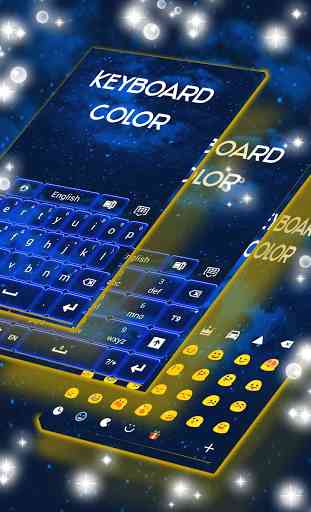 Color Keyboard Neon Blue 2