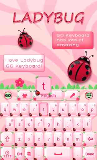Cute Ladybug GO Keyboard Theme 4
