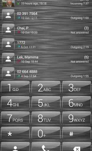 Dialer theme Brushed Glass 1