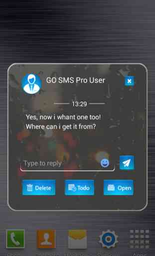 Glass GO SMS Theme 1