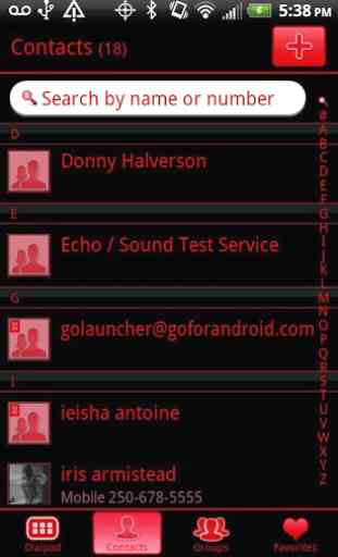 GO Contacts Black & Red Theme 2
