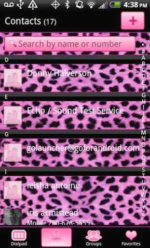 GO Contacts Pink Cheetah Theme 2