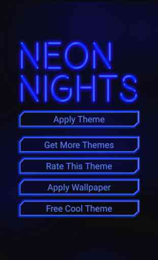 GO Keyboard Blue Neon Theme 1