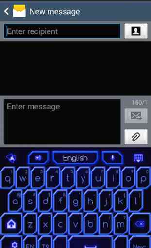GO Keyboard Blue Neon Theme 2