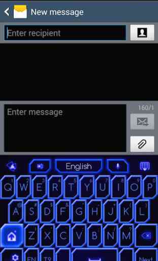 GO Keyboard Blue Neon Theme 3