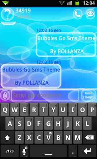 GO SMS Bubbles Theme 3