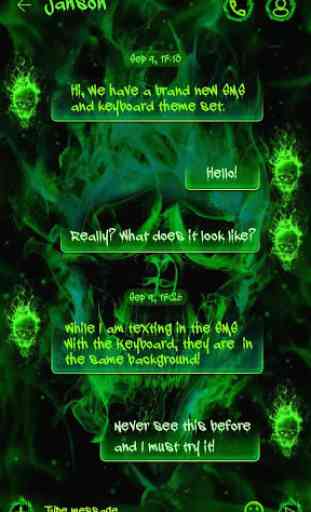 GO SMS PRO GREEN FIRE THEME 3