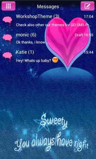 GO SMS Pro Theme Pink Blue 2