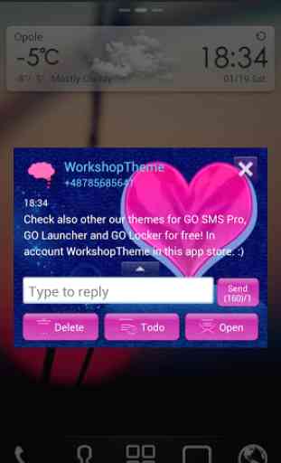GO SMS Pro Theme Pink Blue 4